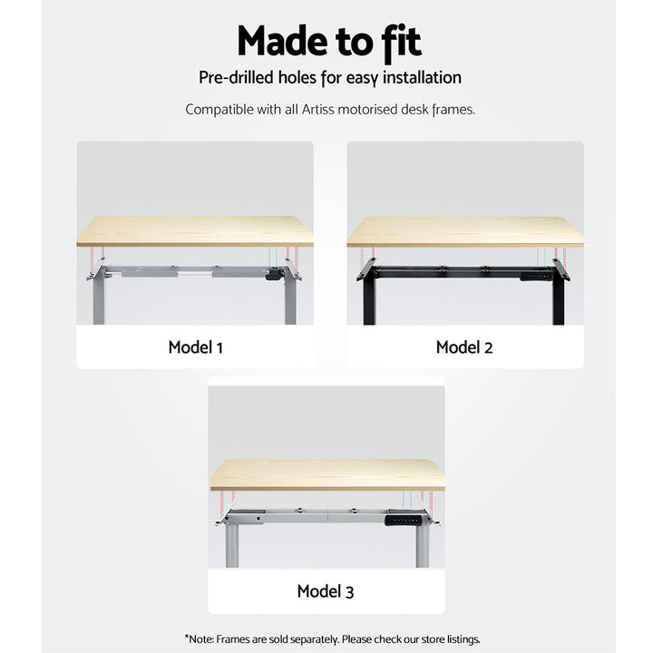 Standing Desk Replacement Table Top 140cm x 70cm - White Oak Homecoze