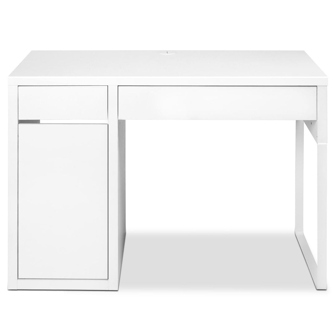 Metal Desk With Storage Cabinets - White Homecoze
