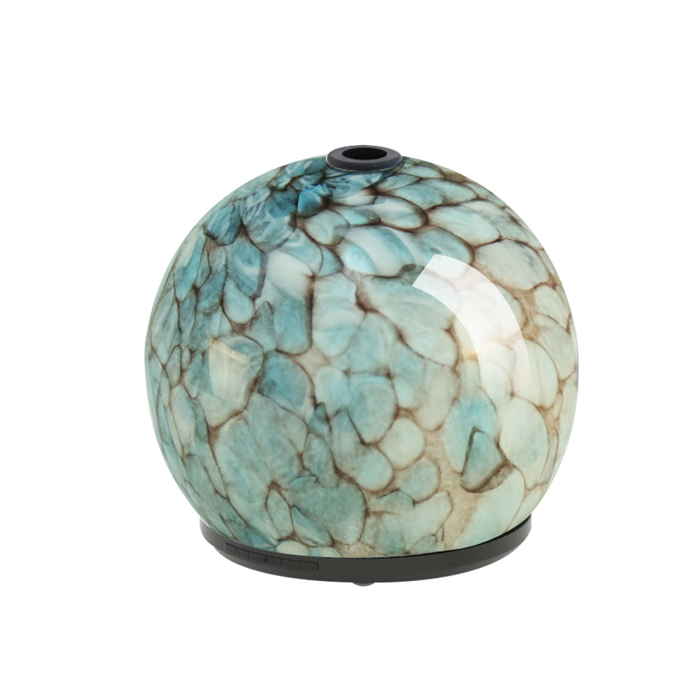 Blue Glass Opaque 7-Colour LED Aroma Diffuser 240ml Homecoze