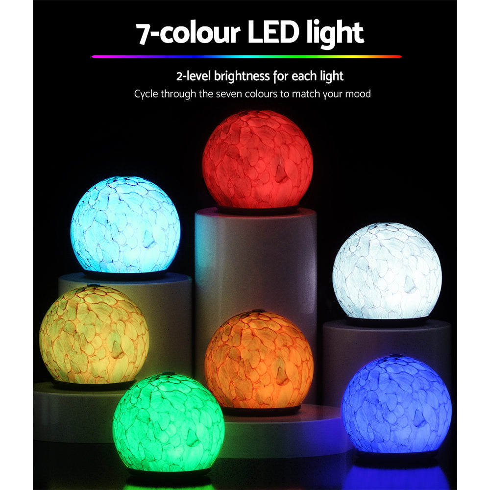 Blue Glass Opaque 7-Colour LED Aroma Diffuser 240ml Homecoze