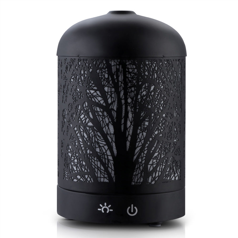 Black Metal Forest 7-Colour LED Aroma Diffuser 160ml - Homecoze