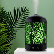 Black Metal Forest 7-Colour LED Aroma Diffuser 160ml - Homecoze