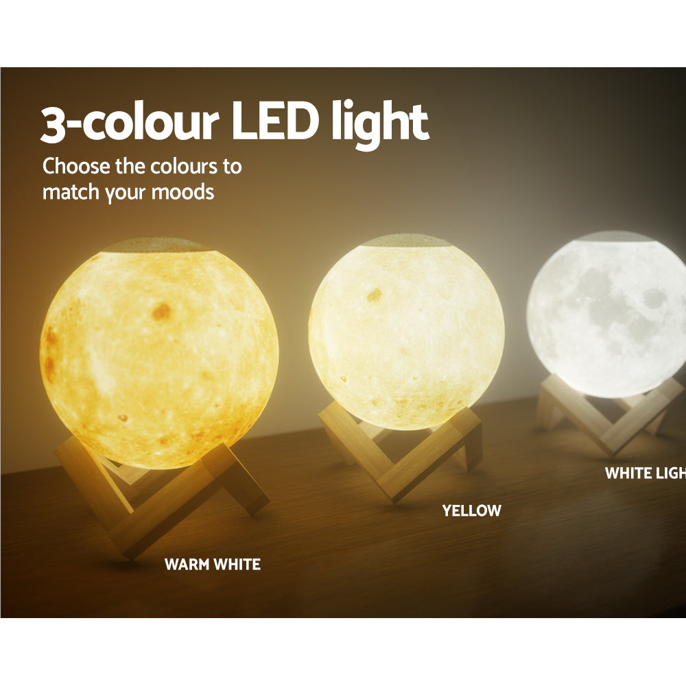 Space Moon Lamp 3-Colour LED Aroma Diffuser 880ml Homecoze