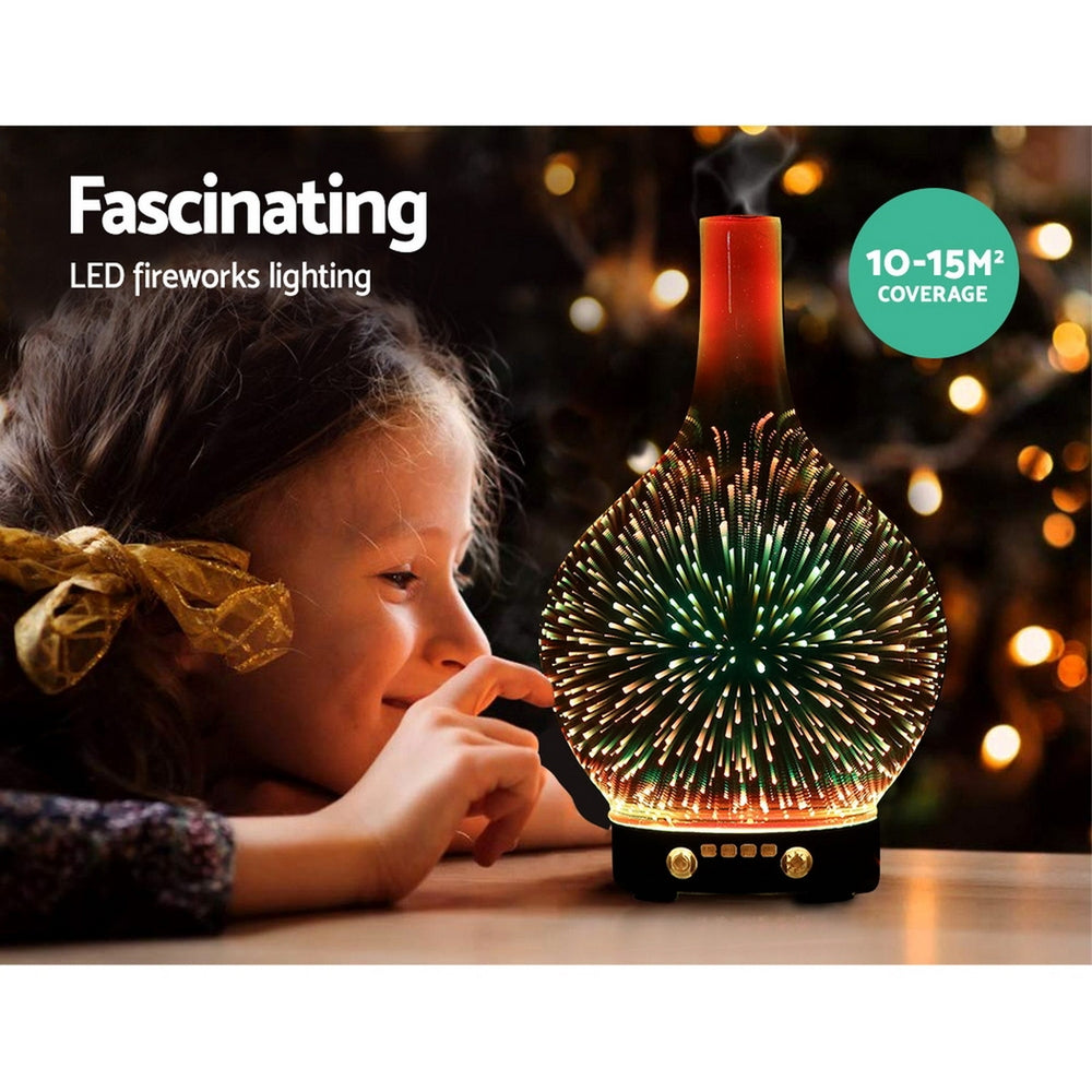 3D LED Effect Vase Style 7-Colour LED Aroma Diffuser 100ml - Homecoze