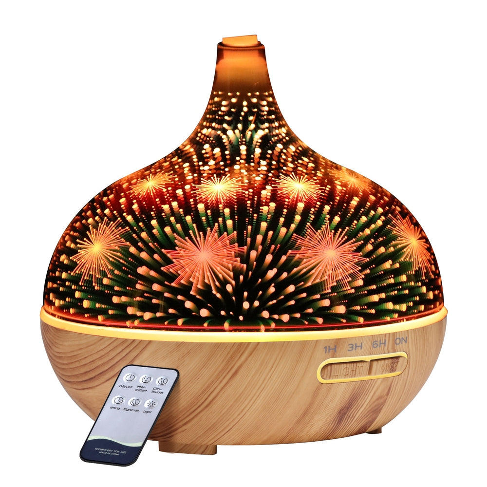 3D Firework Lighting Effect 7-Colour LED Aroma Diffuser 400ml - Homecoze
