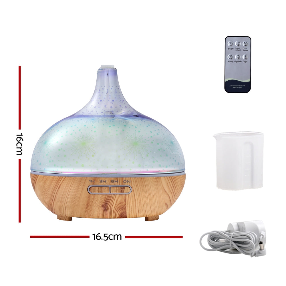 3D Firework Lighting Effect 7-Colour LED Aroma Diffuser 400ml - Homecoze