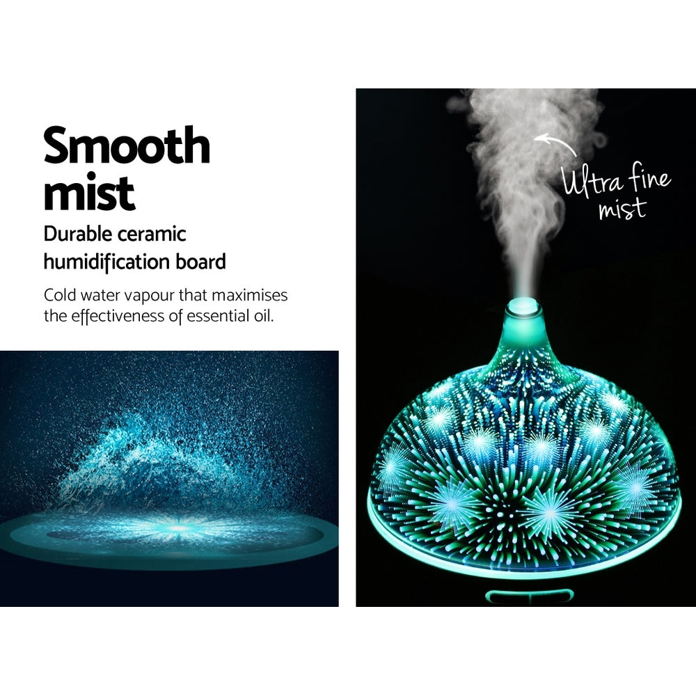 3D Firework Lighting Effect 7-Colour LED Aroma Diffuser 400ml - Homecoze