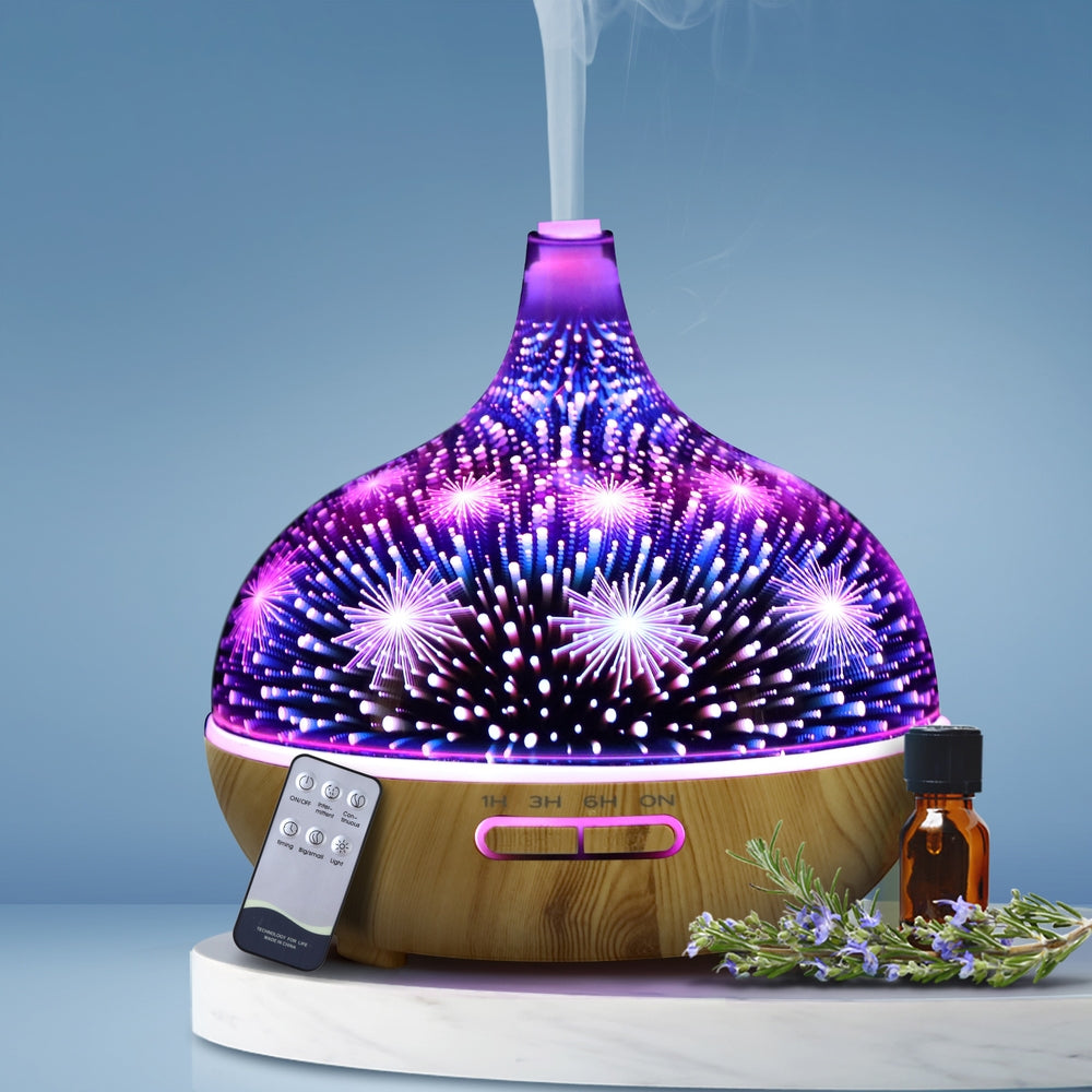 3D Firework Lighting Effect 7-Colour LED Aroma Diffuser 400ml Homecoze