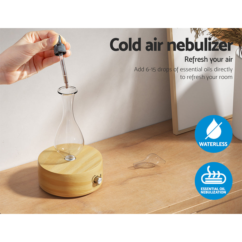 Unique Waterless Ultrasonic Aromatherapy Glass Aroma Diffuser Homecoze