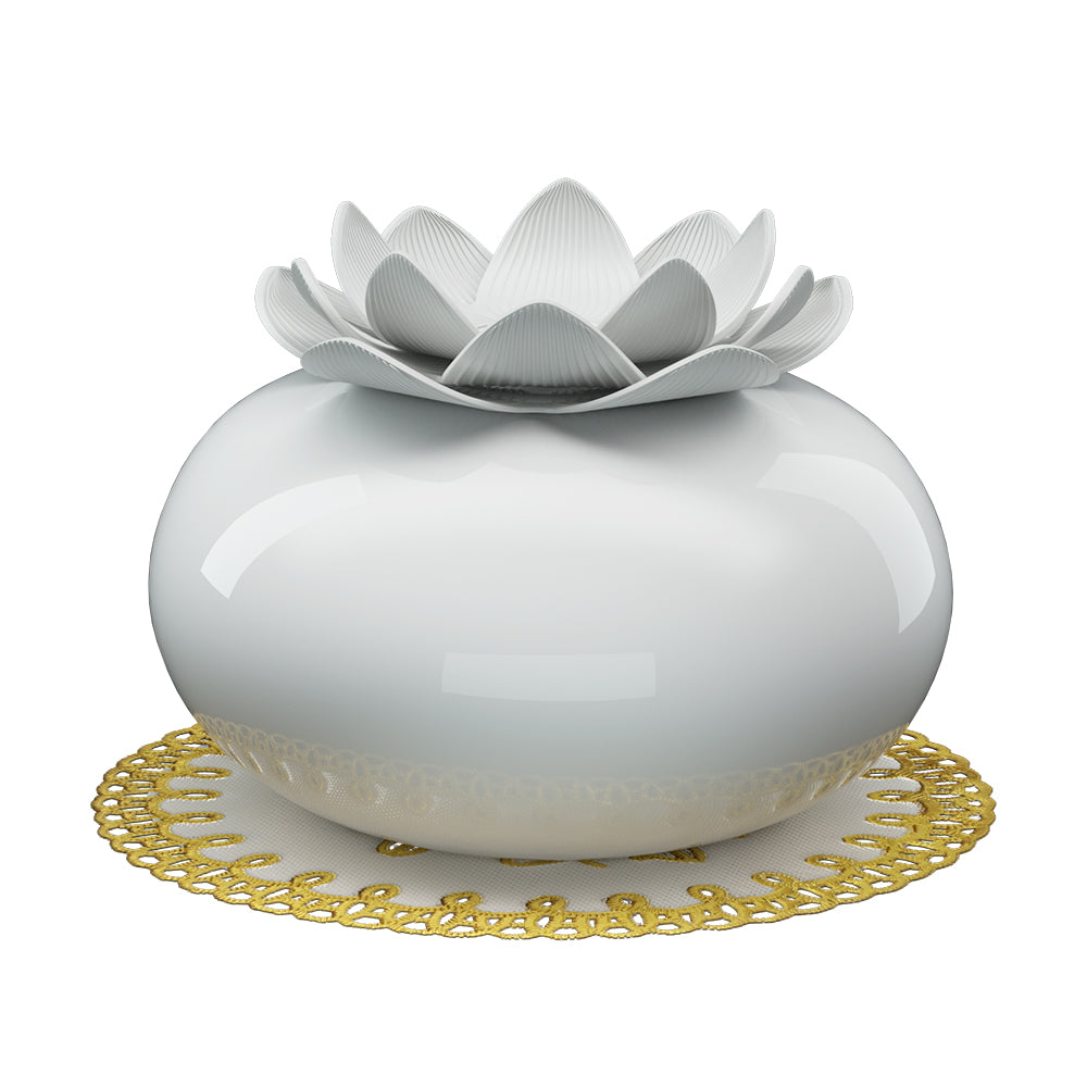 Delicate Ceramic Baugaus Lotus Design Ultrasonic LED Aroma Diffuser 200ml Homecoze