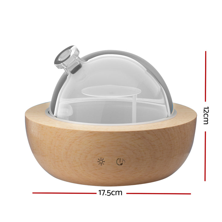 Modern Glass Dome Ultrasonic LED Aroma Diffuser 200ml Homecoze