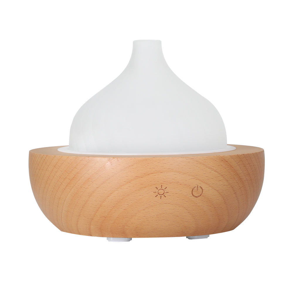 Wooden Base Glass Dome Ultrasonic Aroma Diffuser 7 Colour LED 200ml Homecoze