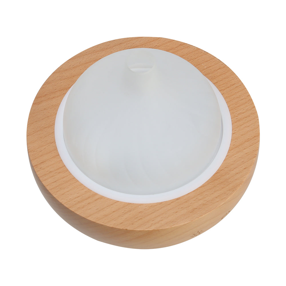 Wooden Base Glass Dome Ultrasonic Aroma Diffuser 7 Colour LED 200ml Homecoze