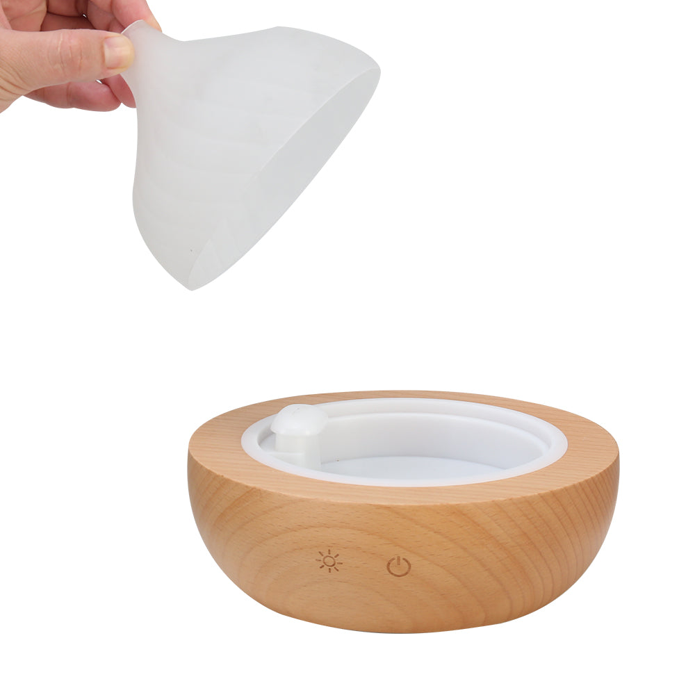 Wooden Base Glass Dome Ultrasonic Aroma Diffuser 7 Colour LED 200ml Homecoze