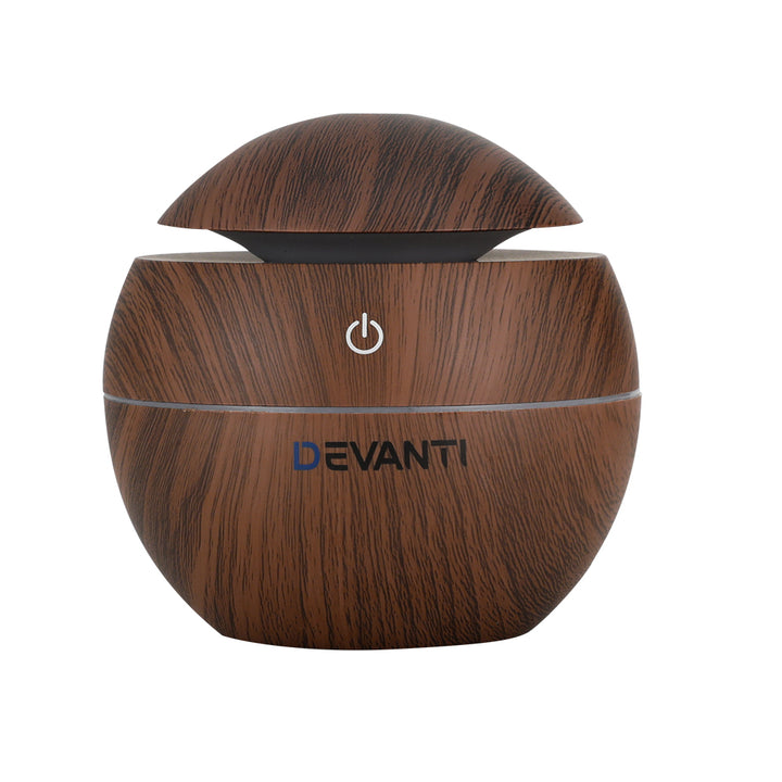 Wood Grain Style Ultrasonic Aroma Diffuser 7 Colour LED 130ml Homecoze