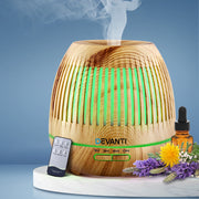 Light Wood Grain Pattern 7-Colour LED Aroma Diffuser 400ml - Homecoze