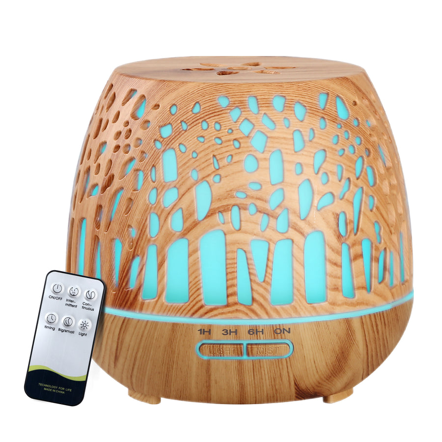 Enchanted Forest Wood Pattern 7-Colour LED Aroma Diffuser 400ml Homecoze