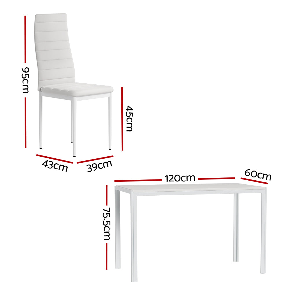 6 Seat Compact Modern Dining Table and Chair Set - White Homecoze