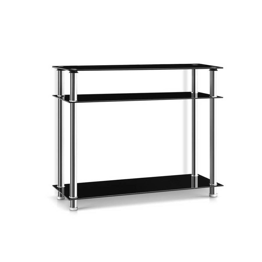 3 Tier Hallway Console Table - Black & Silver Homecoze