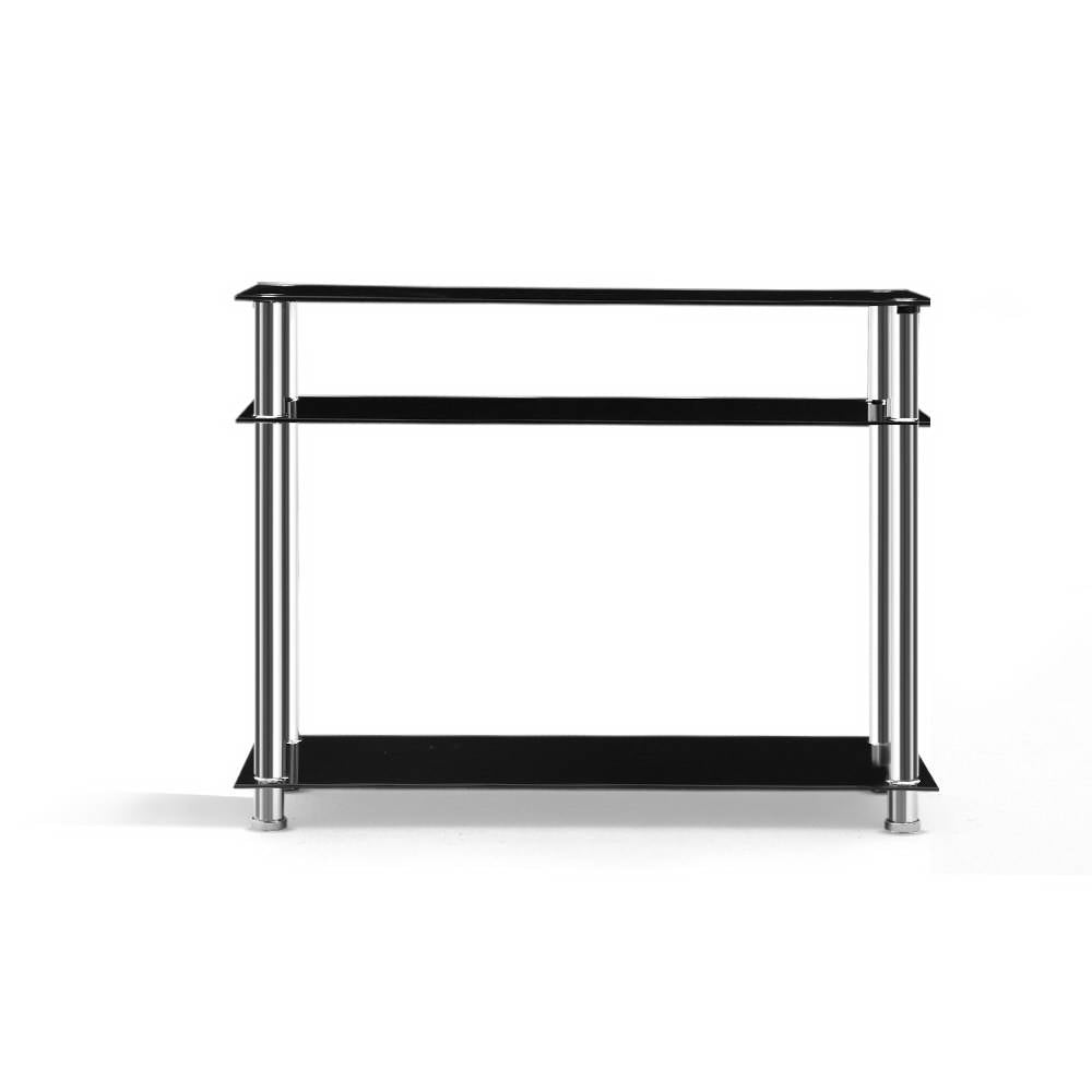 3 Tier Hallway Console Table - Black & Silver Homecoze