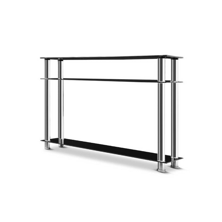 3 Tier Hallway Console Table - Black & Silver Homecoze