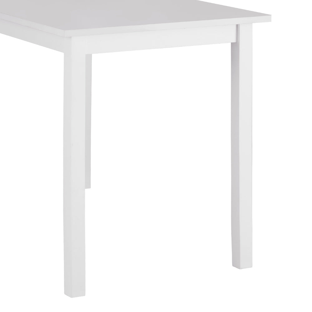 4 Seater Compact Classic Wooden Dining Table and Chair Set - White