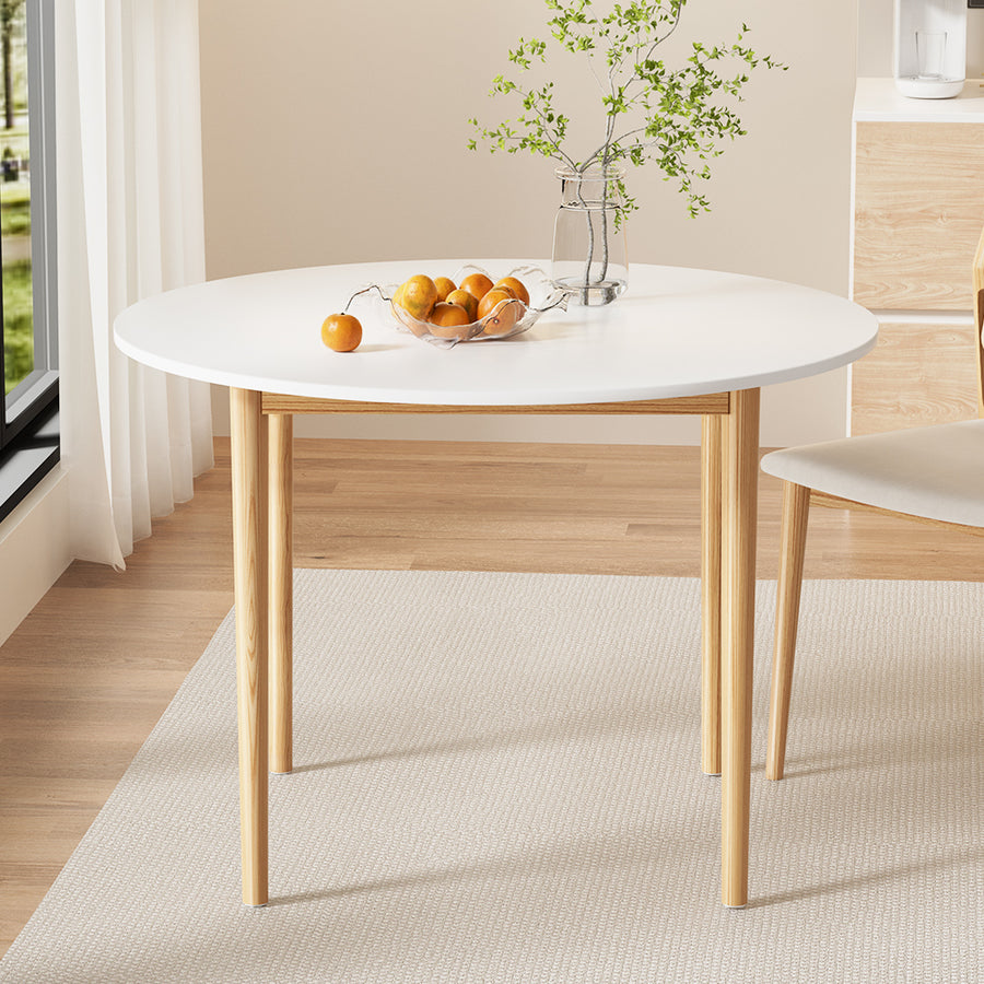 Nordic Style Classic Round Dining Table 108cm - White Homecoze