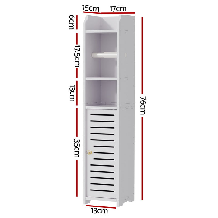 Bathroom Toilet Paper Holder Cabinet 3 Tier Floor Cabinet - White