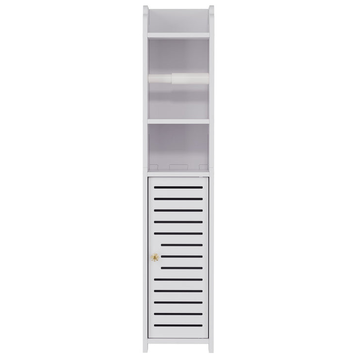 Bathroom Toilet Paper Holder Cabinet 3 Tier Floor Cabinet - White