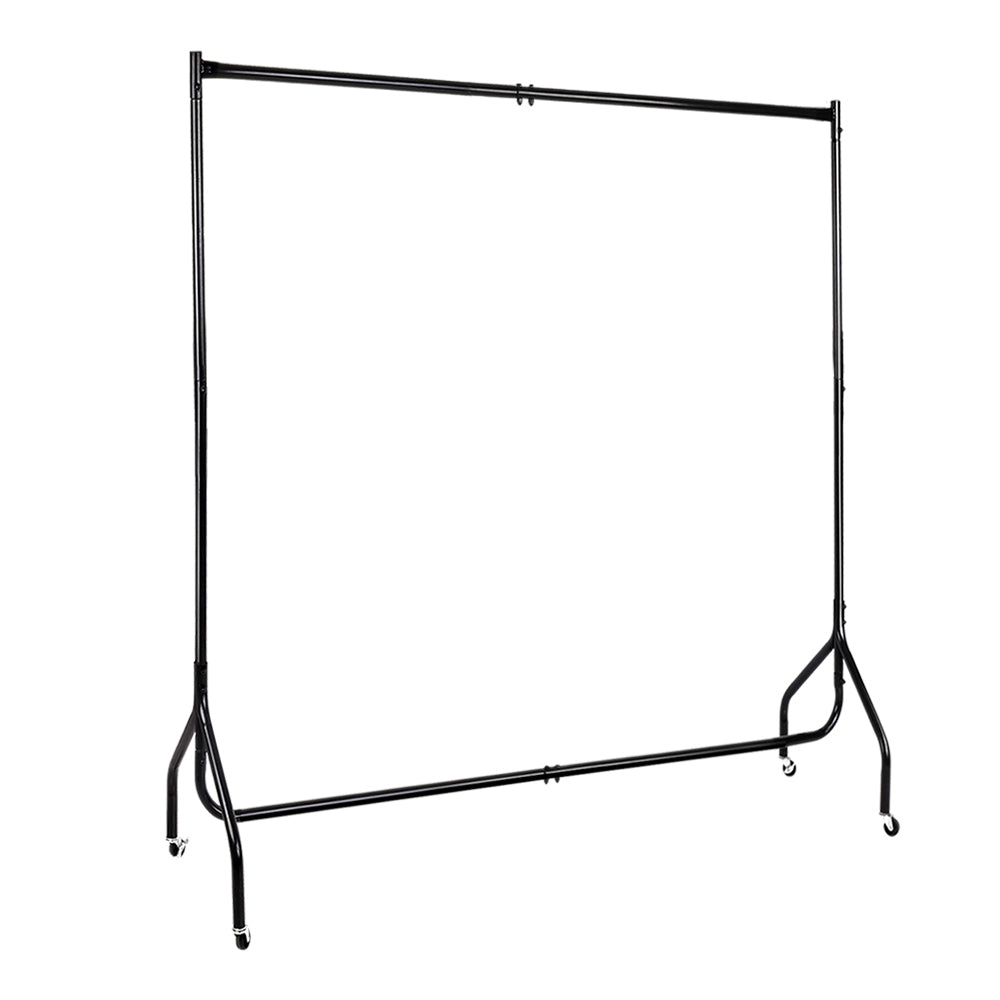 6ft Clothes Stand Garment Rack with Caster Wheels - Black Homecoze