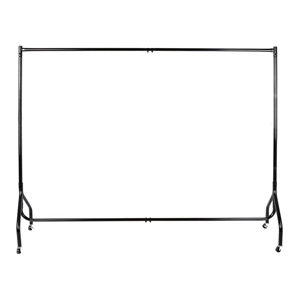 Set of 2 6ft Clothes Stand Garment Rack with Caster Wheels - Black Homecoze