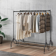 Set of 2 6ft Clothes Stand Garment Rack with Caster Wheels - Black Homecoze