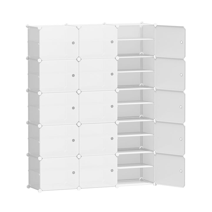 DIY Shoe Cabinet 15 Cube Portable Organizer Storage Stand - White Homecoze