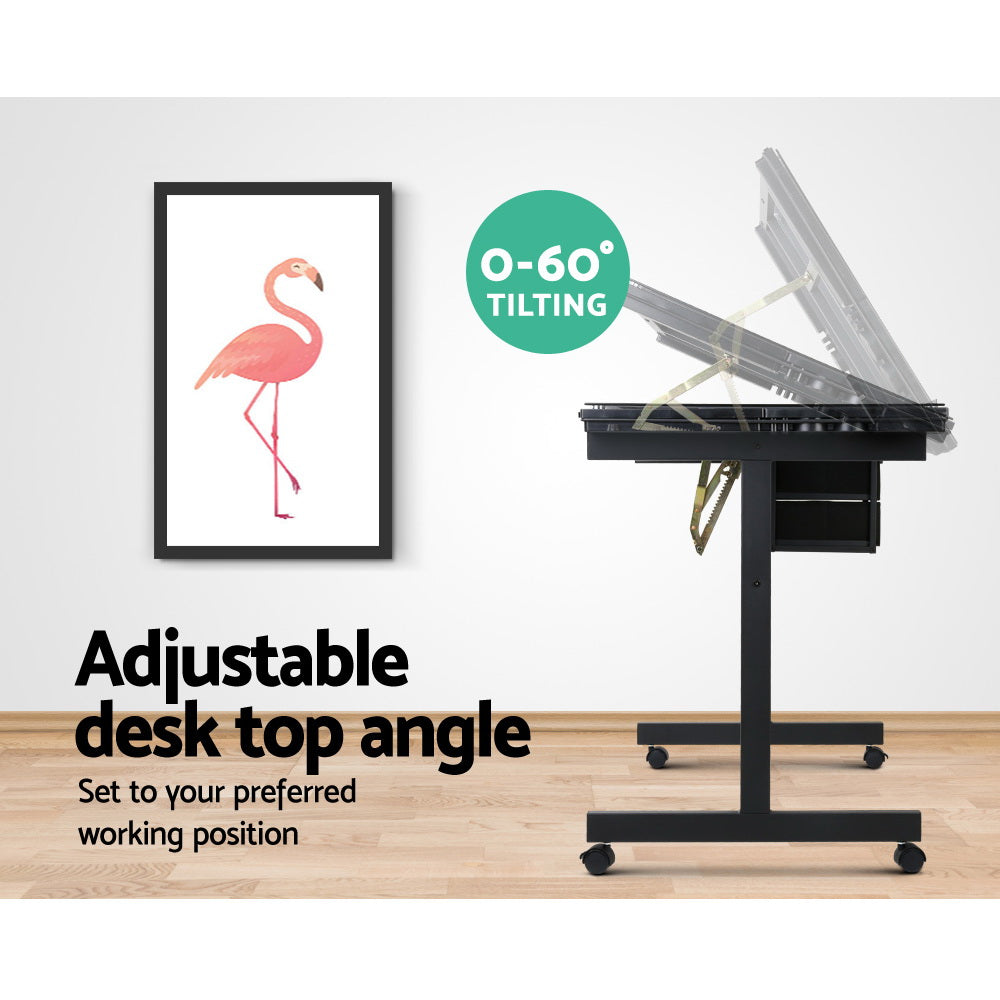 Adjustable Tilt Art Drawing Desk & Drafting Table - Black Homecoze