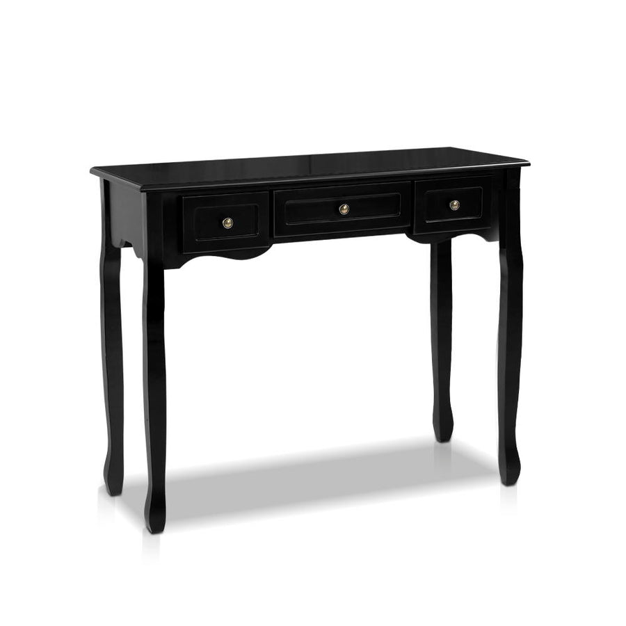 French Provincial Style 3 Drawer Dresser Side Table - Black Homecoze