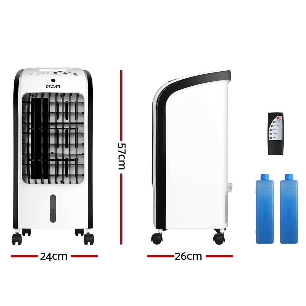 Portable Evaporative Air Cooler 4L Cooling Fan Humidifier Homecoze