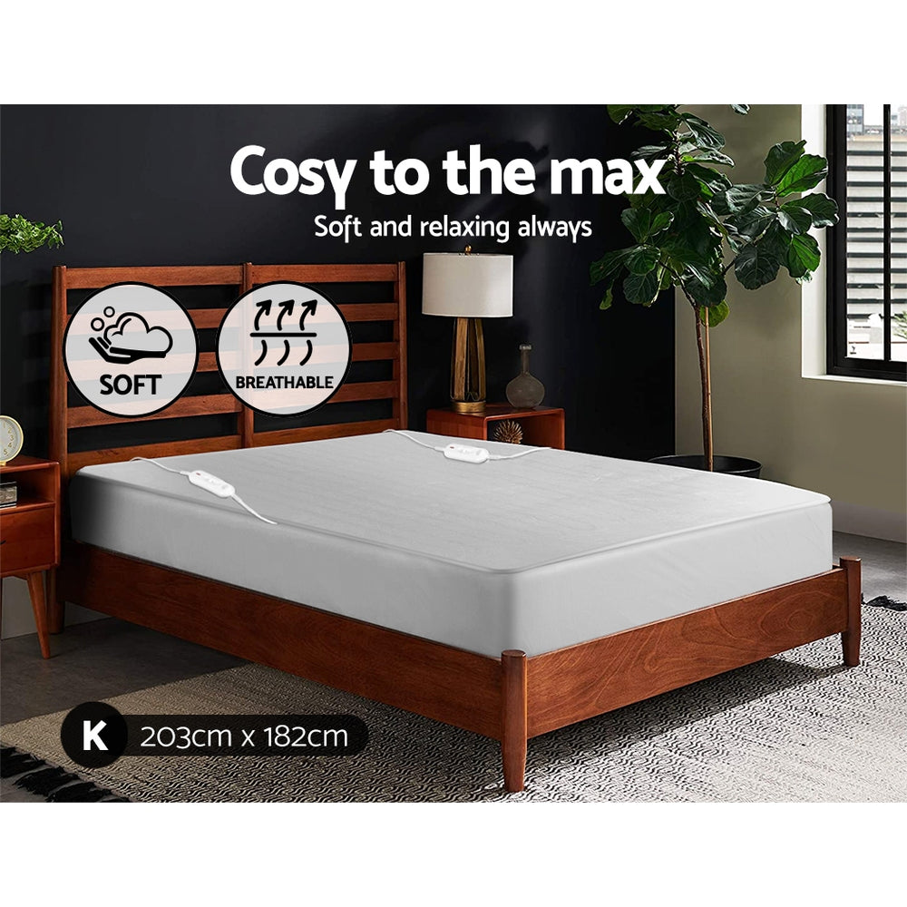 Heated Underlay (King) Bed Fitted Electric Blanket - Polyester - Homecoze