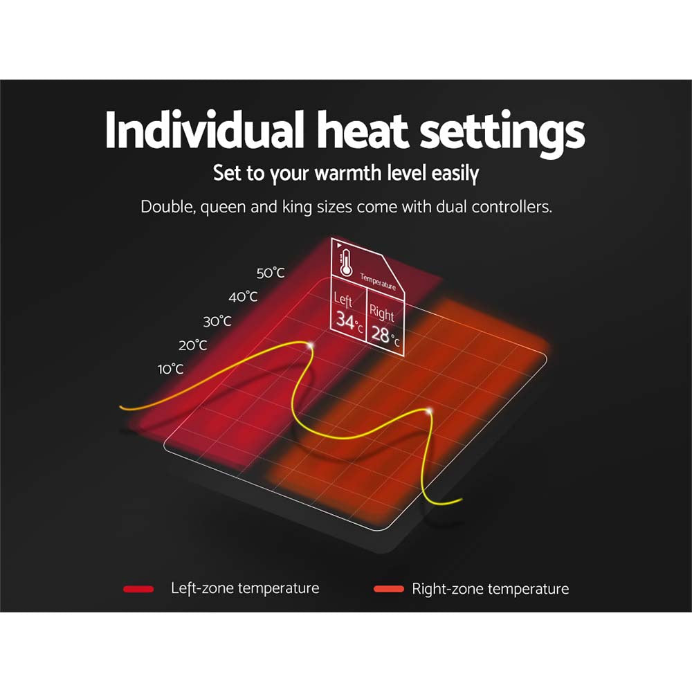 Heated Underlay (Queen) Bed Fitted Electric Blanket - Polyester - Homecoze