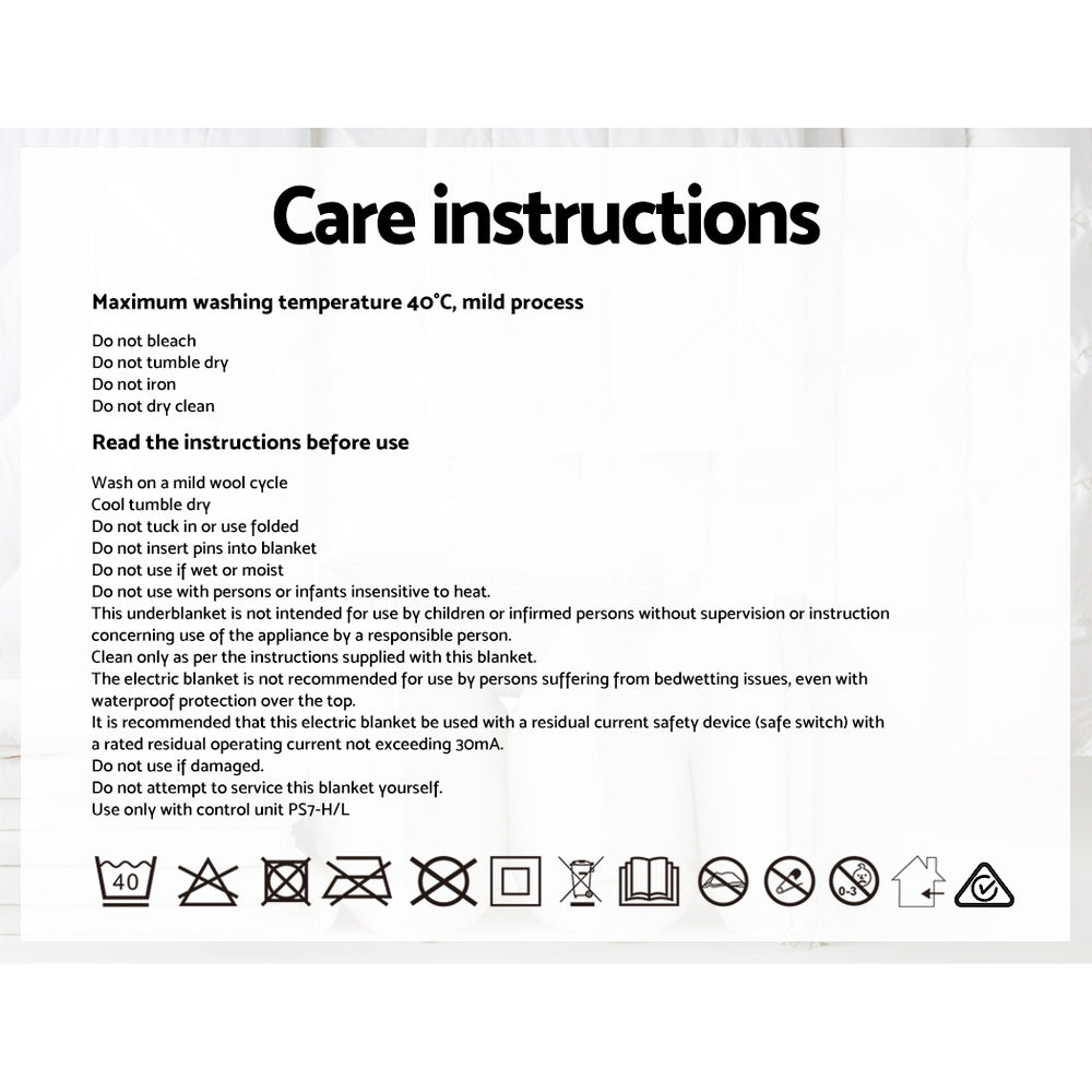 Heated Underlay (Queen) Bed Fitted Electric Blanket - Polyester - Homecoze
