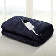 Heated Electric Blanket Washable Soft Fleece Winter Throw Charcoal 160 x 130cm Homecoze