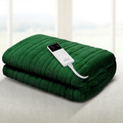 Heated Throw (160x130cm) Soft Fleece Electric Blanket - Green - Homecoze