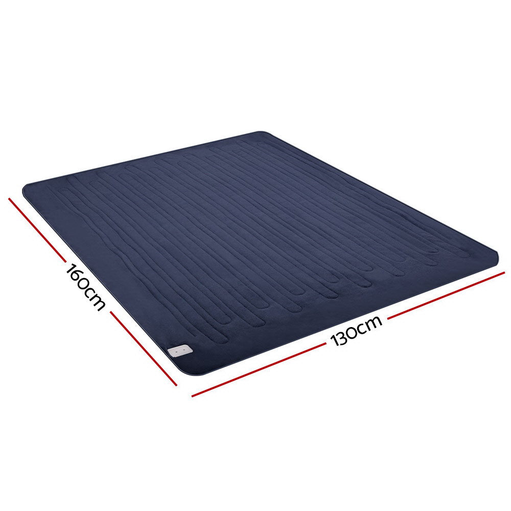 Heated Electric Blanket Washable Soft Fleece Winter Throw Blue 160 x 130cm Homecoze