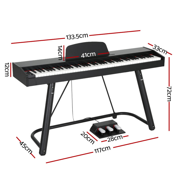 88 Key Digital Piano Full-weighted Electronic Keyboard with Stand and Triple Pedal Homecoze