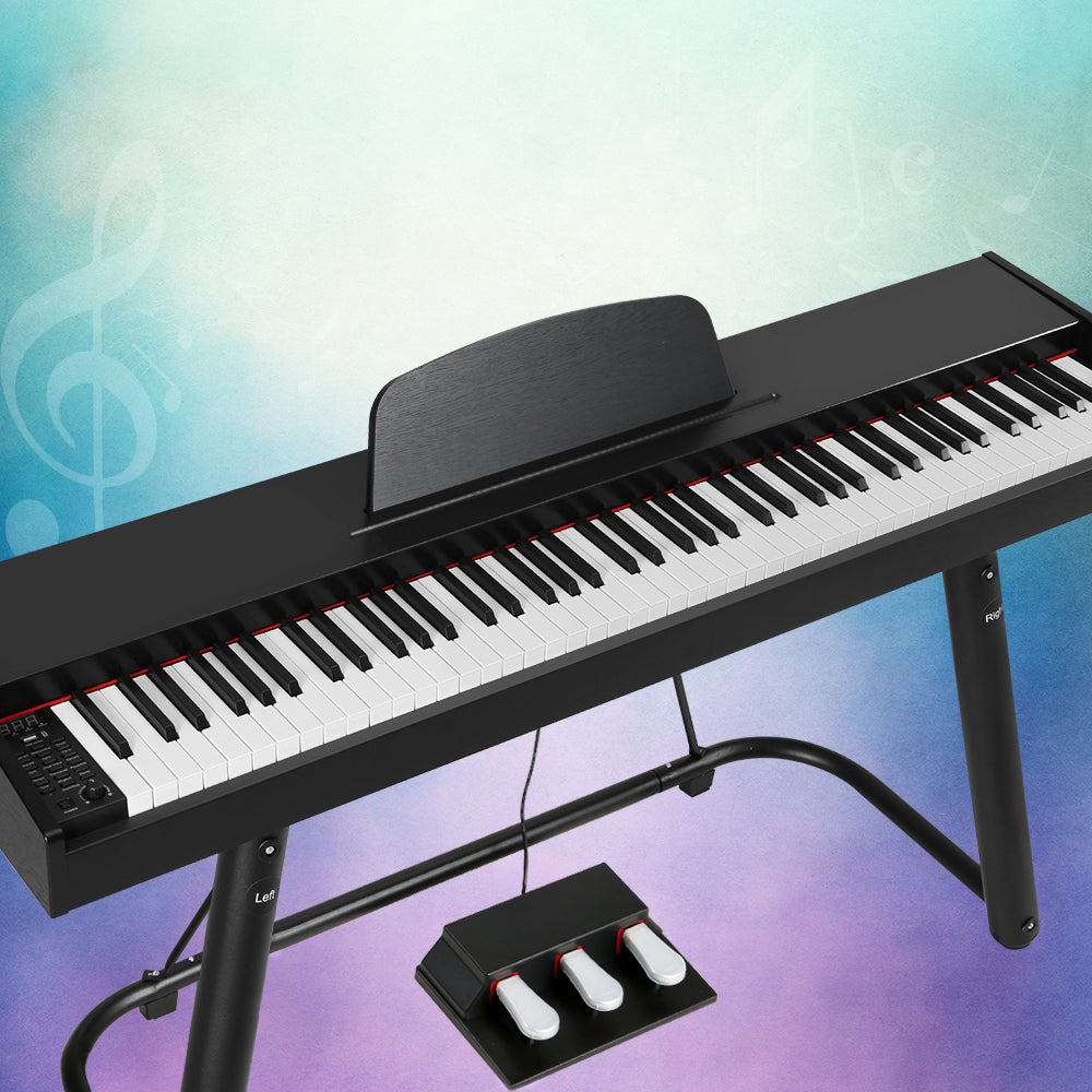 88 Key Digital Piano Full-weighted Electronic Keyboard with Stand and Triple Pedal Homecoze