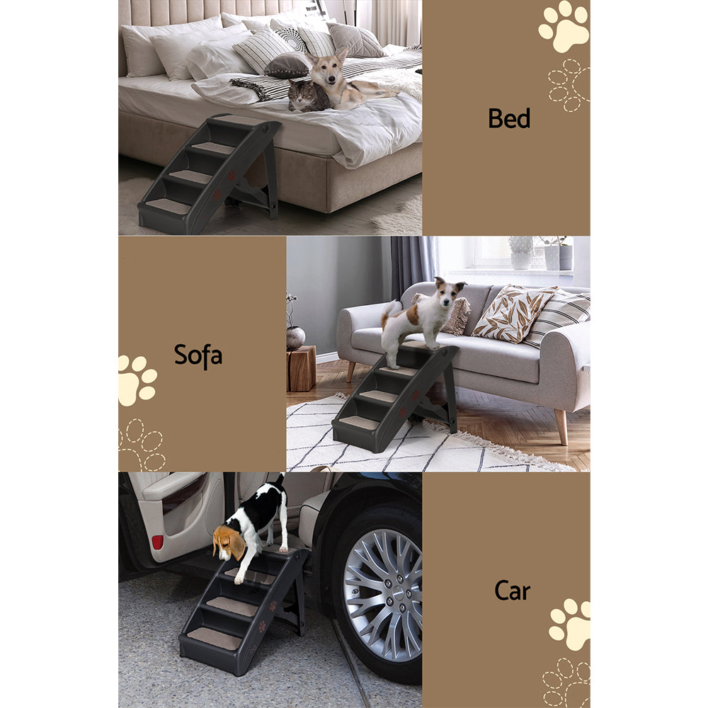 Indoor Foldable Dog Ramp Portable Pet Stairs For Bed Sofa or Car Homecoze