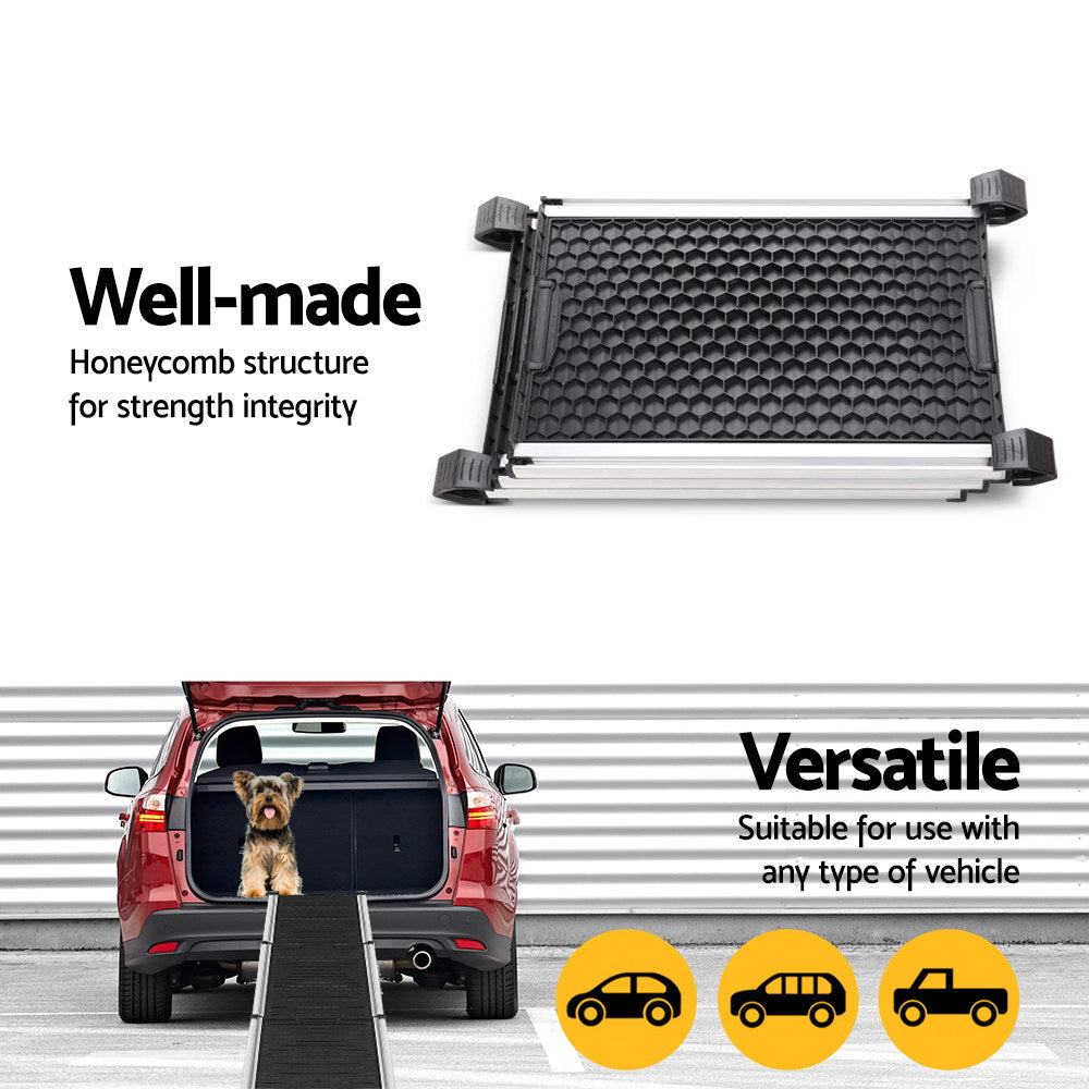 Foldable Aluminum Dog Ramp Portable Travel Pet Ladder for Cars 160cm Homecoze