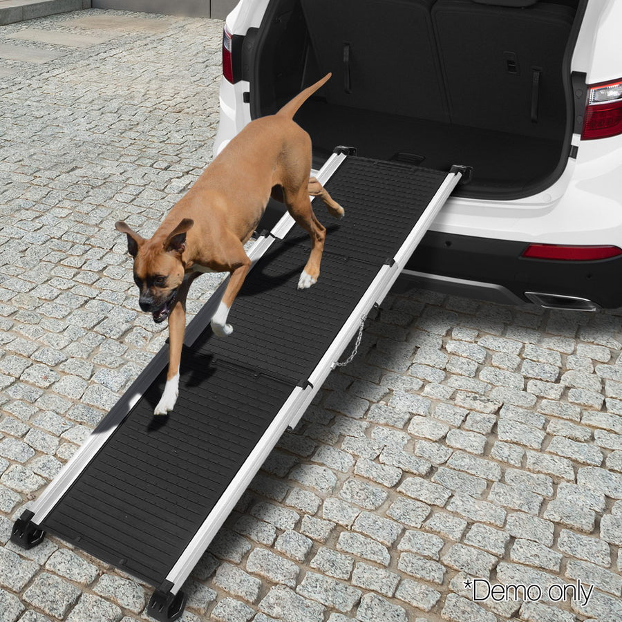 Foldable Aluminum Dog Ramp Portable Travel Pet Ladder for Cars 160cm Homecoze