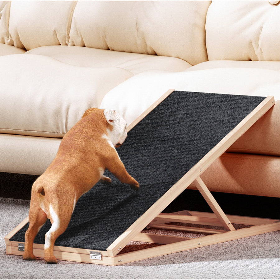 Dog Ramp Adjustable Height Pet Steps For Bed Sofa Car Foldable Non-slip 100cm Homecoze