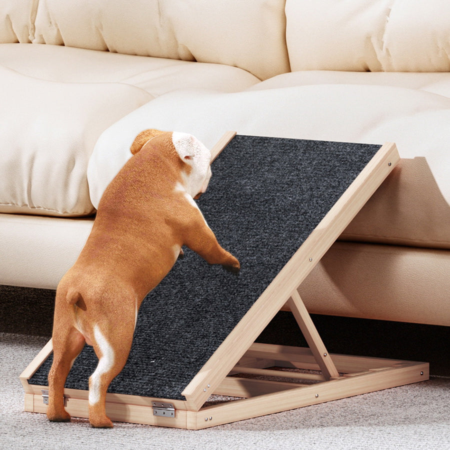Dog Ramp Adjustable Height Pet Steps For Bed Sofa Car Foldable Non-slip 70cm Homecoze