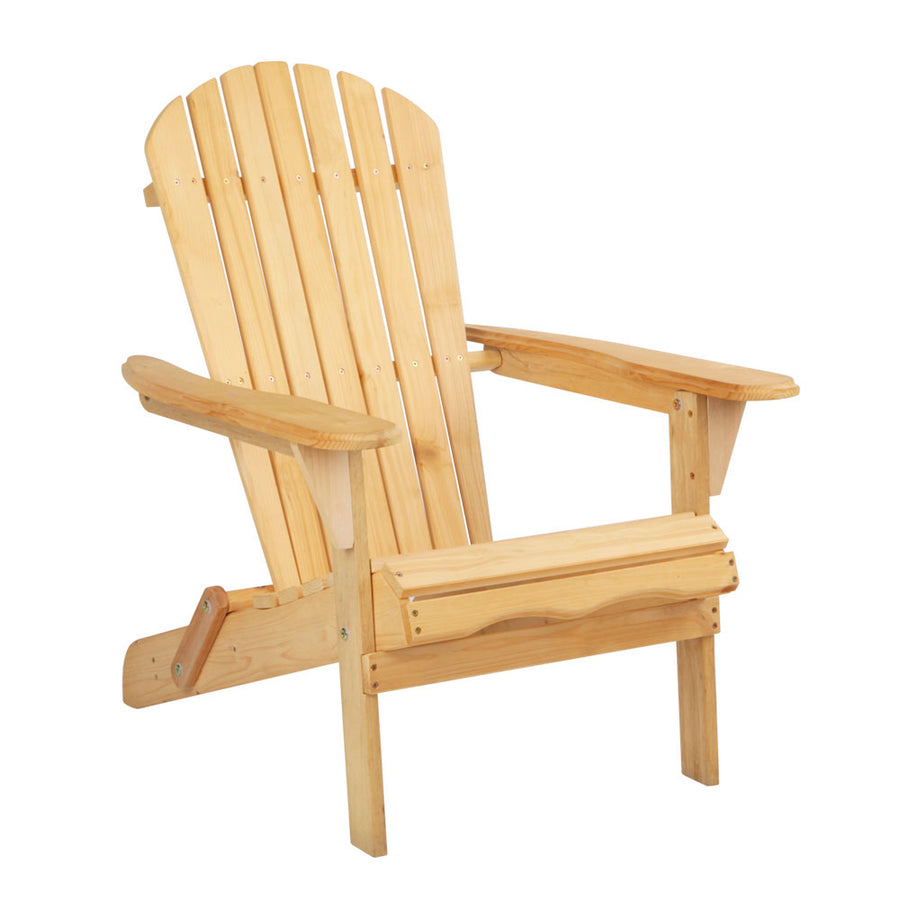 Adirondack Foldable Beach Chair Sun Lounge - Natural Homecoze